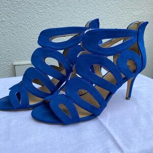 Jessica blue women’s faux suede high heel shoes size 8